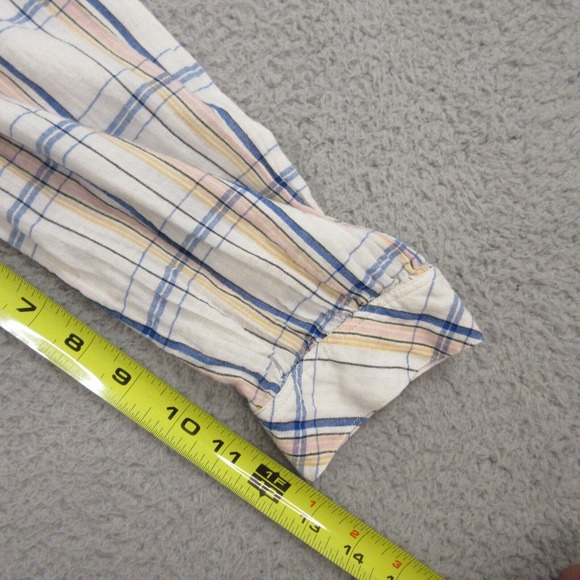 Maeve Anthropologie Plaid Ruffle Tunic Blouse Top size 6 Prairie Peasant - Picture 10 of 11